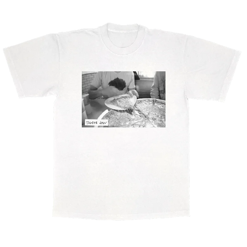 Women's pleated t shirt Tigers Jaw - Pizza Shirt (Black & White)