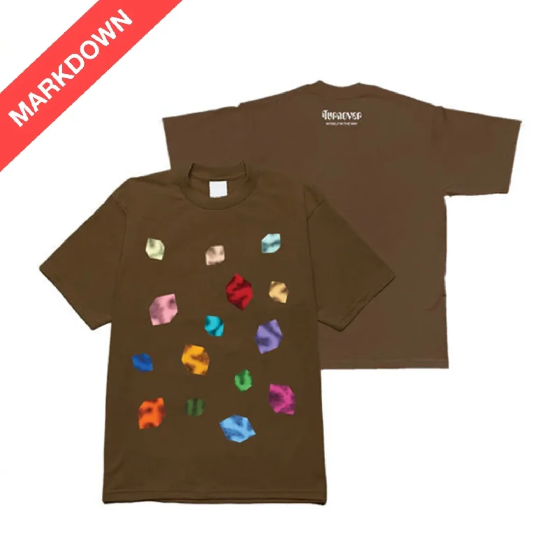 Women's Calvin Klein t shirt Turnover - Shapes Shirt (Brown)