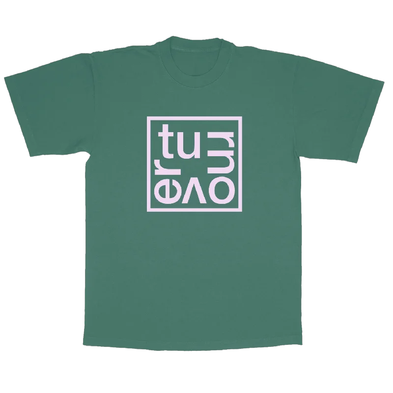 Women's anti odor t shirt Turnover - Box Logo Shirt (Green)