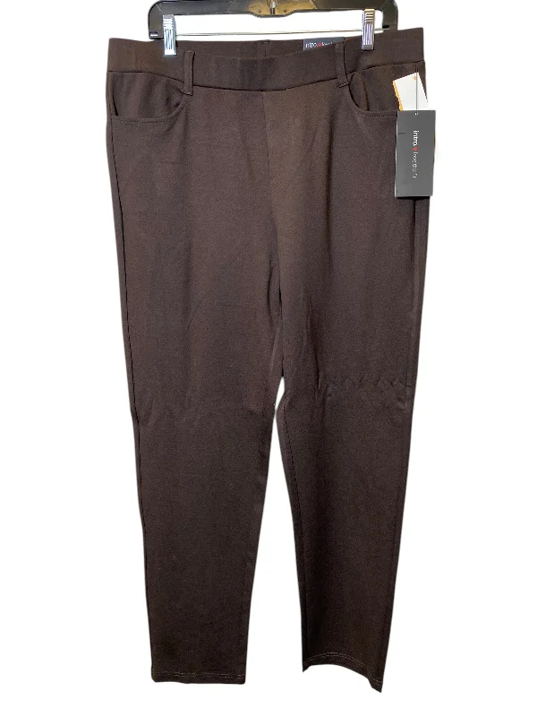 Women's white tight trousers Pants Leggings By Intro In Brown, Size: Xl