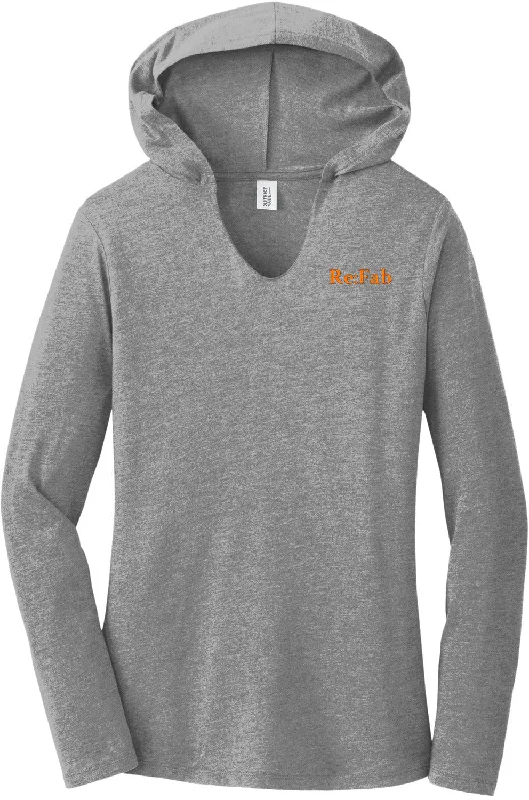 Women's leopard print t shirt District Women’s Perfect Tri-Long Sleeve Hoodie