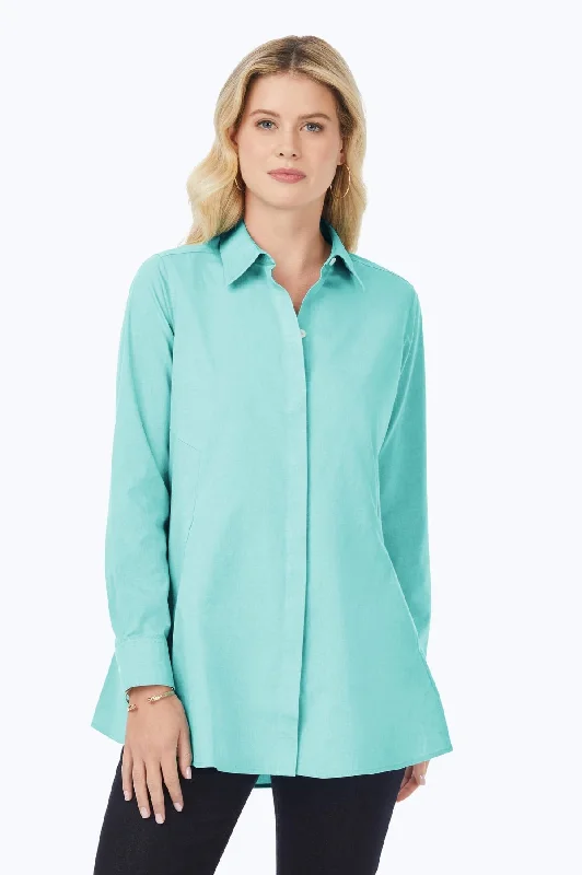 Women's machine - washable long sleeve jersey shirt Lilac long sleeve spring shirtsCici No Iron Pinpoint Long Sleeve Tunic, Oceanside Women's machine - washable long sleeve jersey shirt Lilac long sleeve spring shirtsCici No Iron Pinpoint Long Sleeve Tunic, Oceanside