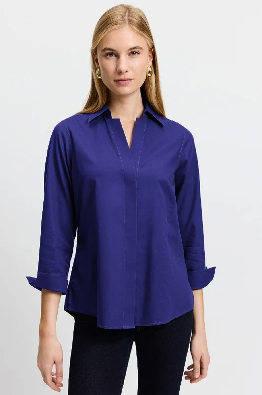 Women's zipper - front long sleeve performance shirt Taylor No Iron Pinpoint 3/4 Sleeve Shirt Women's zipper - front long sleeve performance shirt Taylor No Iron Pinpoint 3/4 Sleeve Shirt