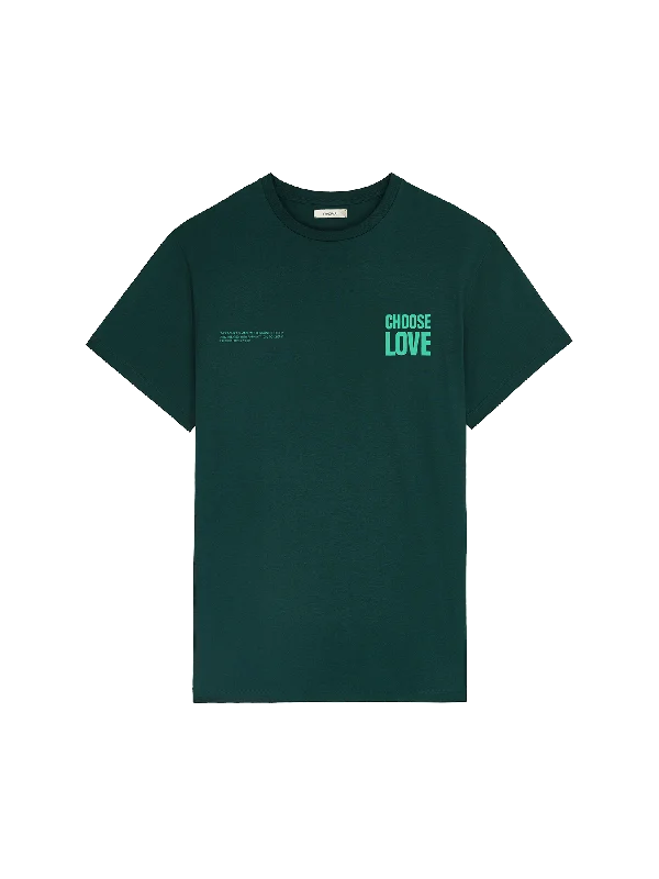 Women's crew neck t shirt Mens Choose Love Midweight T-Shirt—foliage green