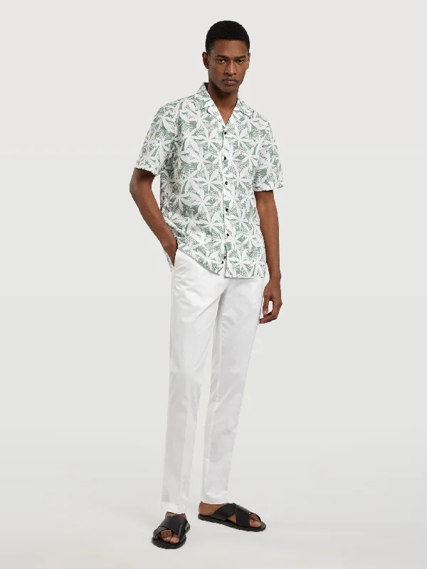 Slim fit cuba collar special edition print shirt