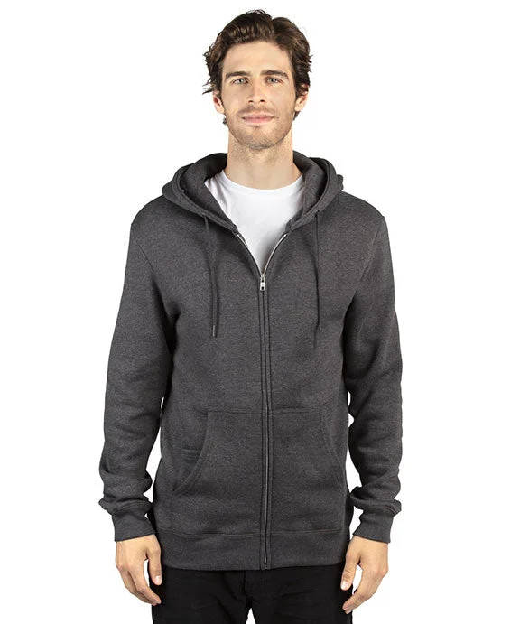 320Z - Threadfast Apparel Unisex Ultimate Fleece Full-Zip Hooded Sweatshirt | Charcoal Heather