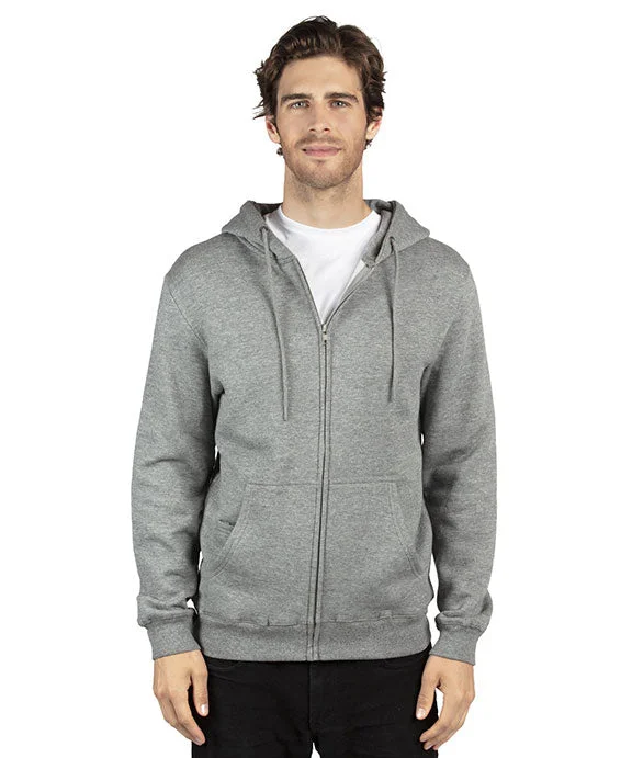 320Z - Threadfast Apparel Unisex Ultimate Fleece Full-Zip Hooded Sweatshirt | Heather Grey