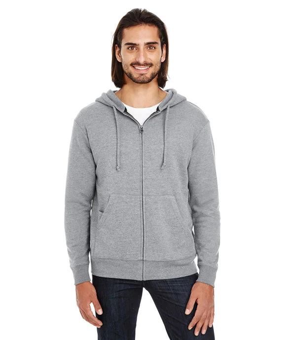 321Z - Threadfast Apparel Unisex Tri-blend French Terry Full-Zip Hoodie | Charcoal Heather