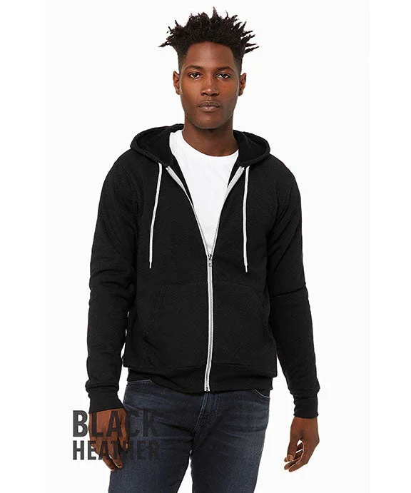 3739 - Bella + Canvas Unisex Poly-Cotton Fleece Full-Zip Hoodie | Black Heather