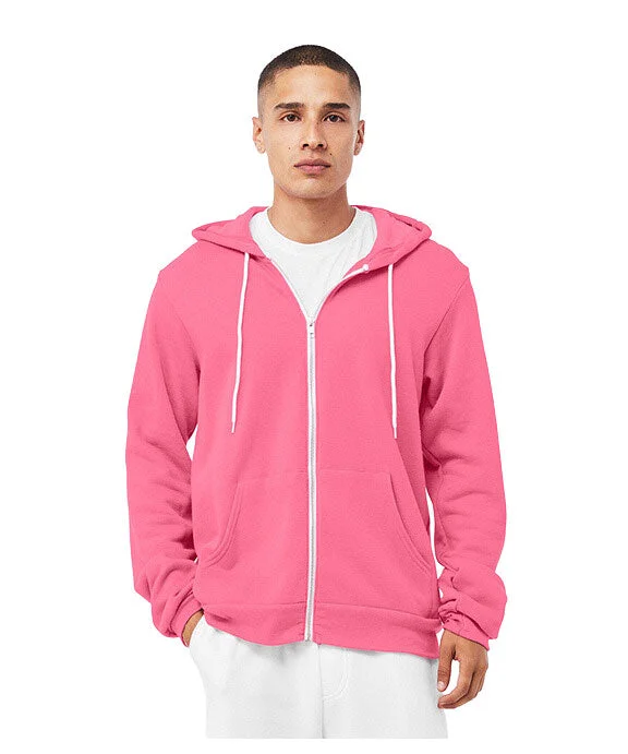 3739 - Bella + Canvas Unisex Poly-Cotton Fleece Full-Zip Hoodie | Heather Charity Pink