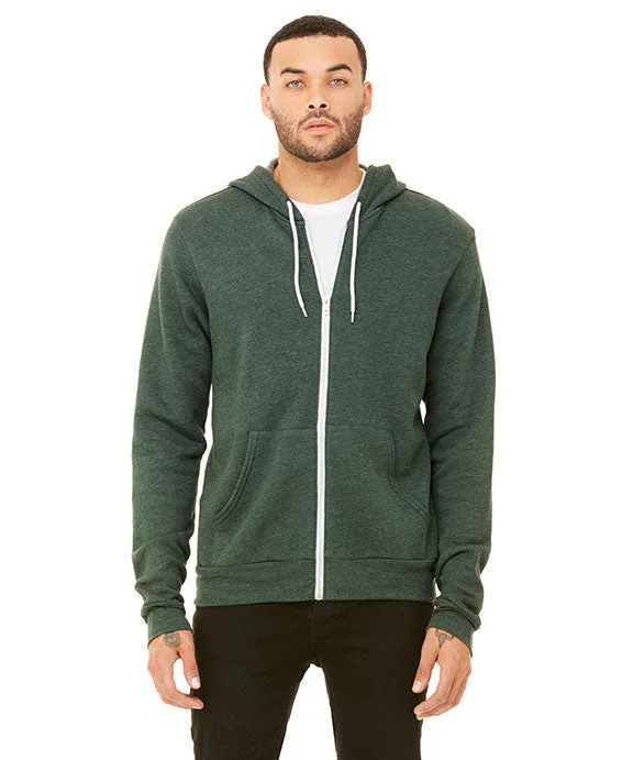 3739 - Bella + Canvas Unisex Poly-Cotton Fleece Full-Zip Hoodie | Heather Forest