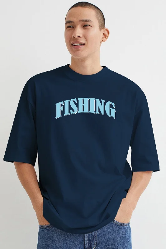 Fishing Blue Oversized T-Shirt