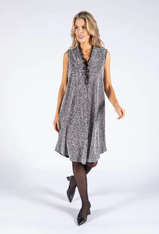 Lurex V Neckline Dress