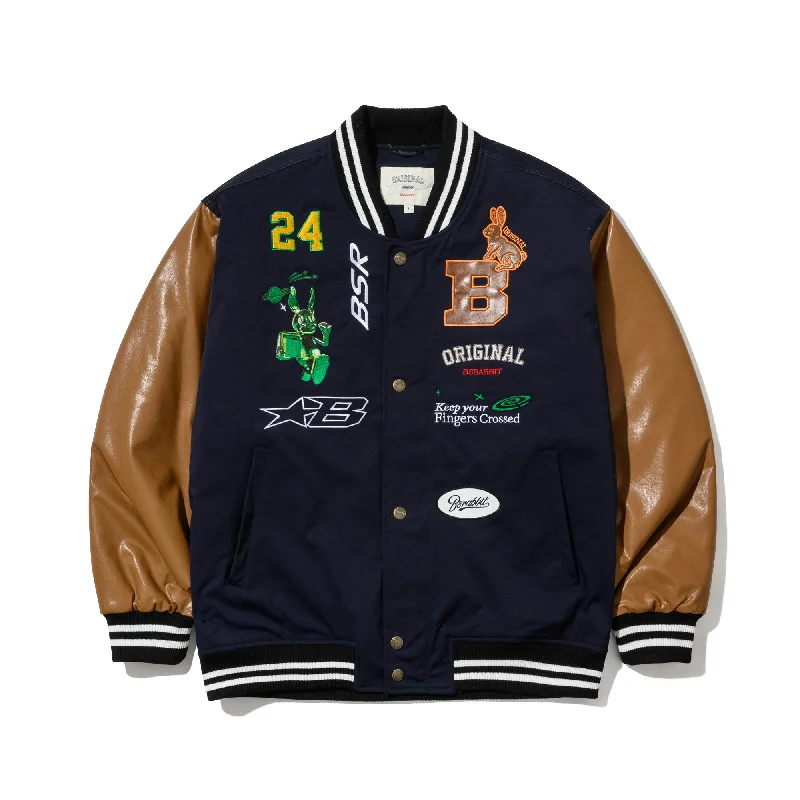 TRIPPY RB VARSITY JACKET NAVY