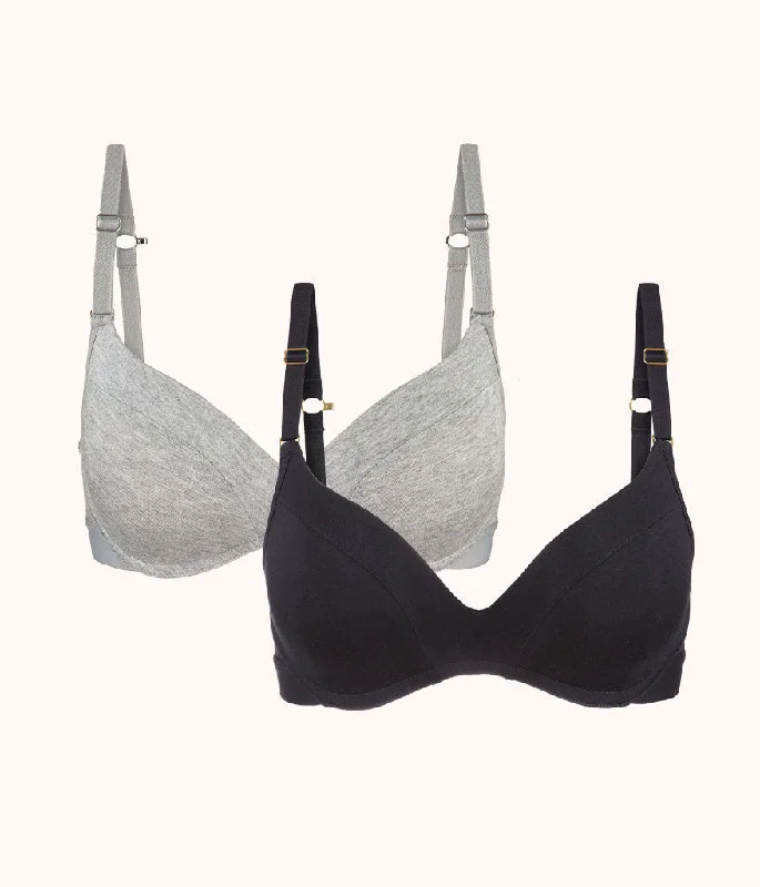 Women's nursing bras with easy - access clipsWomen's nursing bras with easy - access clipsAll-Day No-Wire Push-Up Bra Bundle: Jet Black/Heather Gray Women's nursing bras with easy - access clipsWomen's nursing bras with easy - access clipsAll-Day No-Wire Push-Up Bra Bundle: Jet Black/Heather Gray