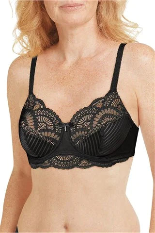 Women's balconette bras with lace trimAmoena Karolina Underwire Bra - Black/Sand