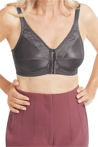 Women's bras using a bamboo fiber liningAmoena Nancy Wire-Free Front-Closure Bra - Dark Grey Women's bras using a bamboo fiber liningAmoena Nancy Wire-Free Front-Closure Bra - Dark Grey