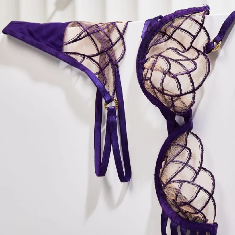 Women's bras crafted from stretchy spandexBluebella Beatrix Wired Bra in Acai Purple 42404bl Women's bras crafted from stretchy spandexBluebella Beatrix Wired Bra in Acai Purple 42404bl