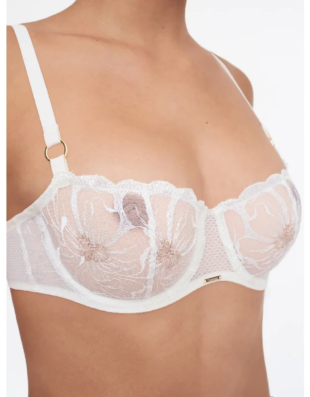 Women's bras crafted from stretchy spandexChantelle - Fleurs Half Cup Balcony Bra