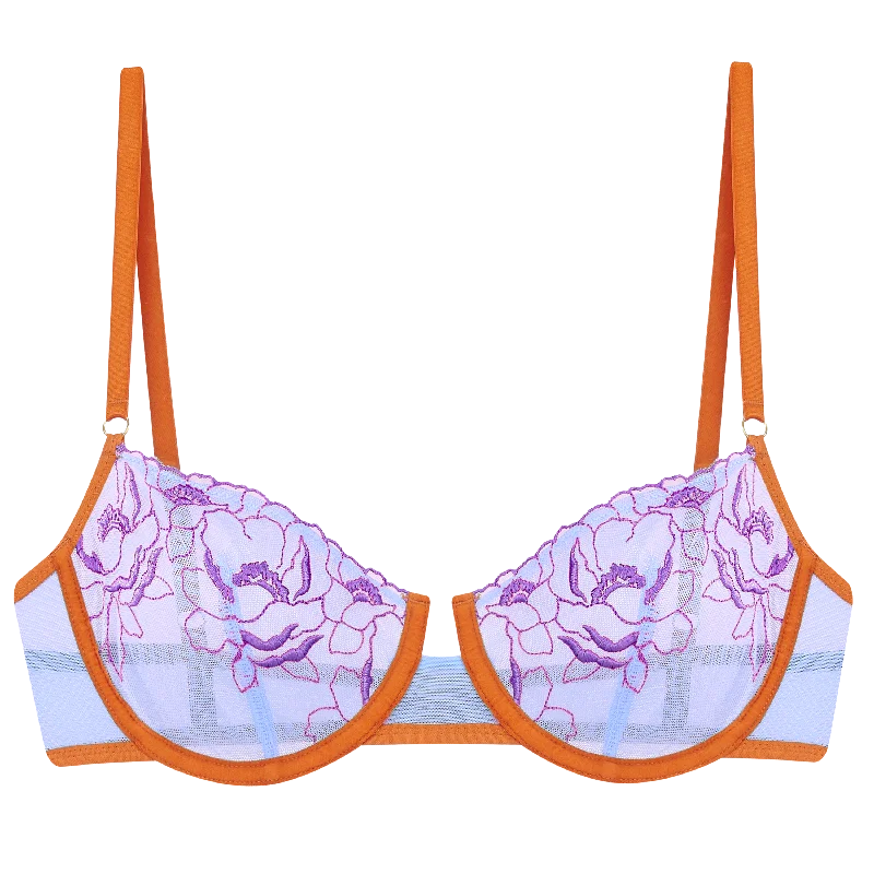 Women's bras with moisture - wicking propertiesEartha Floral Embroidery Underwire Bra