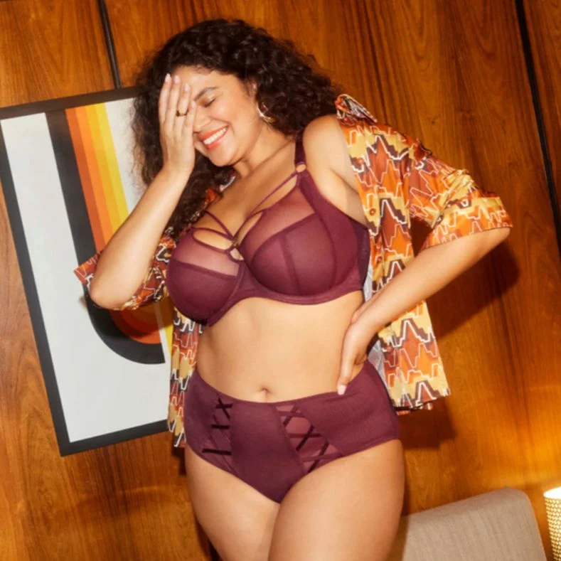 Women's bras made of breathable meshElomi Sachi Bra in Cabernet EL4350
