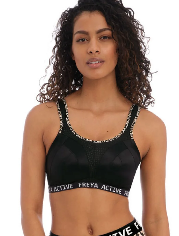 Women's nursing bras with easy - access clipsFreya Dynamic Non Wired Sports Bra, Leopard Black | Freya Sports Bras Women's nursing bras with easy - access clipsFreya Dynamic Non Wired Sports Bra, Leopard Black | Freya Sports Bras
