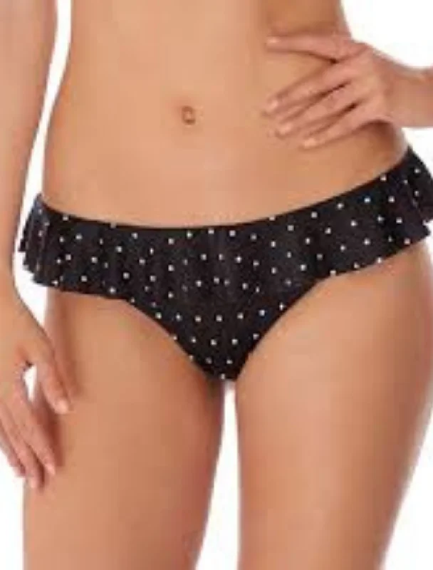 Women's high - waisted briefs with a lace trimFreya Jewel Cove Italini With Frill Swim Bottom Black | Black Polka Dot Bikini Briefs Women's high - waisted briefs with a lace trimFreya Jewel Cove Italini With Frill Swim Bottom Black | Black Polka Dot Bikini Briefs