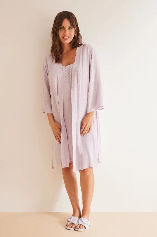 Lilac maternity robe
