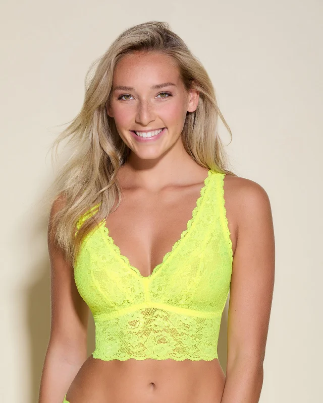 Women's bras with wide shoulder straps for supportLongline Plungie-Bralette