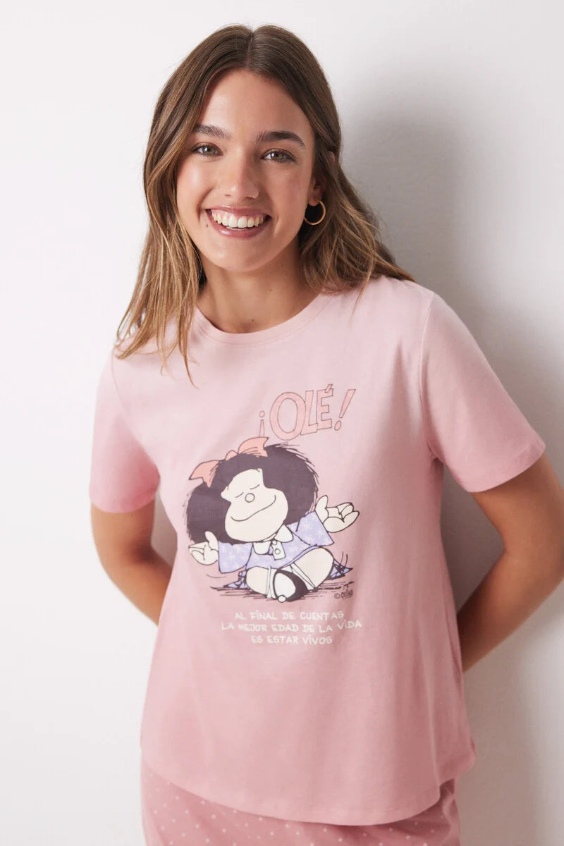 100% Cotton Mafalda pink pajamas