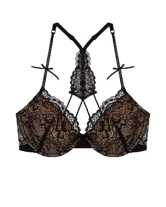 Women's white bras for a clean appearanceAll Lace Underwire T-Back Bra