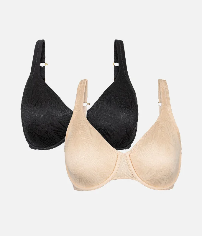 Women's balconette bras with lace trimWomen's balconette bras with lace trimThe Smooth Lace Minimizer Bra Bundle: Jet Black/Toasted Almond