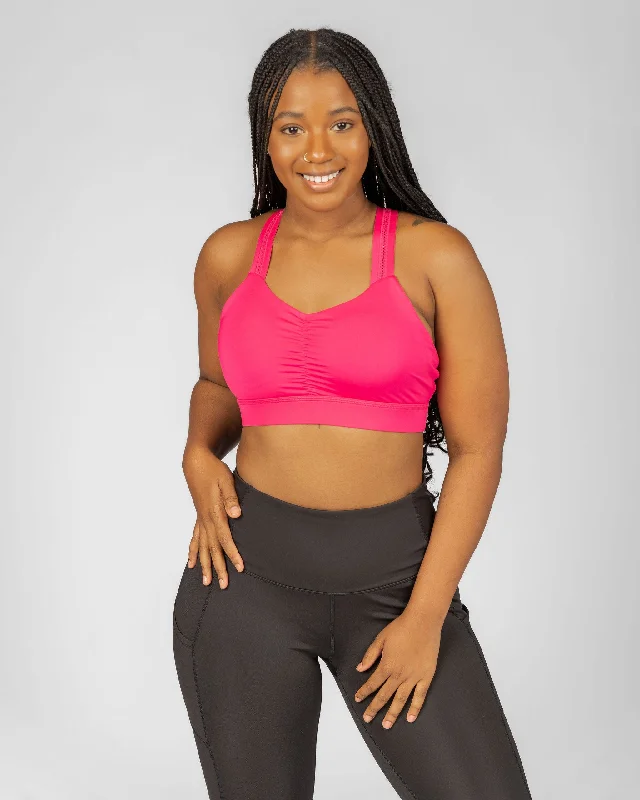 Women's bras crafted from stretchy spandexY-Back Bra – Battle Cry Pink