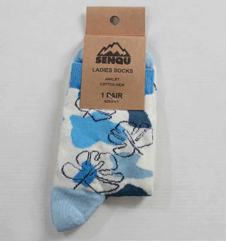 Women's microfiber socks for a lightweight option1PACK CAMO LEAF SOCKS - WHITE