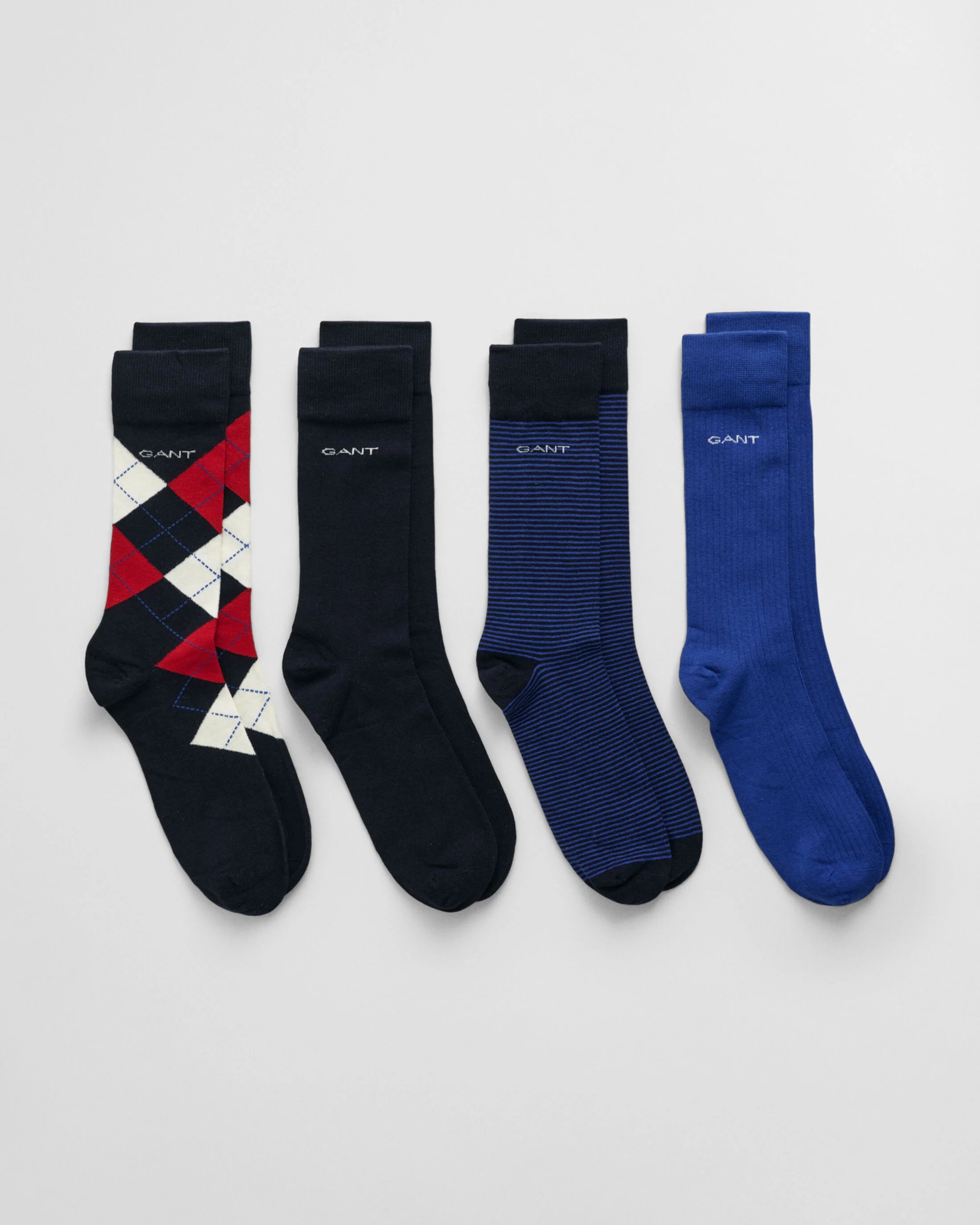 Women's moisture - wicking socks for sportsARGYLE STRIPE Mens 4-Pack Socks Marine