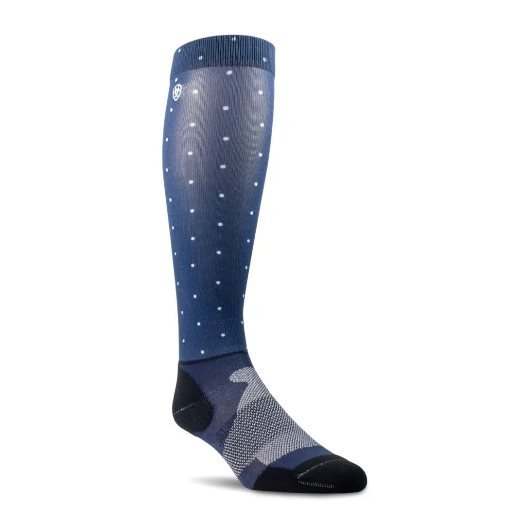 Women's crew socks with a polka - dot printAriat Tek Slim Printed Boot Socks
