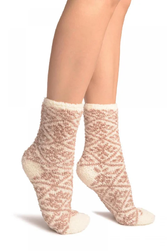 Women's microfiber socks for a lightweight optionBeige Nordic Pattern Soft Feather Touch Bed Lounge Socks Women's microfiber socks for a lightweight optionBeige Nordic Pattern Soft Feather Touch Bed Lounge Socks