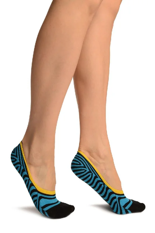 Women's arch - support socks for better comfortBlack & Blue Stripes Cotton Footsies