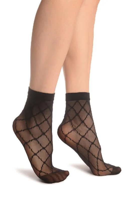 Women's arch - support socks for better comfortBlack Dimonds & Dots Ankle High Socks