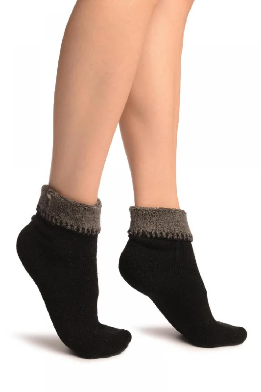 Women's leather - look socks for an edgy styleBlack With Cute Cat Flip Top Angora Ankle High Socks Women's leather - look socks for an edgy styleBlack With Cute Cat Flip Top Angora Ankle High Socks