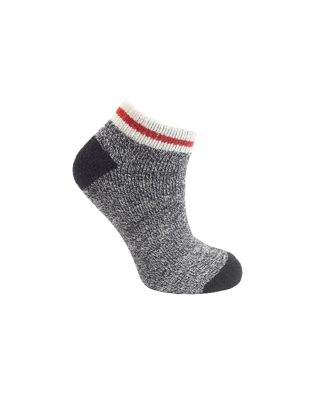 Women's silk - lined socks for a luxurious feelDouble Layer Ankle Socks with Brushed Fleece Inner Lining - Cabin Black Women's silk - lined socks for a luxurious feelDouble Layer Ankle Socks with Brushed Fleece Inner Lining - Cabin Black