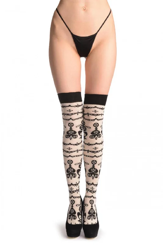 Women's satin - trimmed socks for a touch of eleganceFairisle Christmas Tree On White