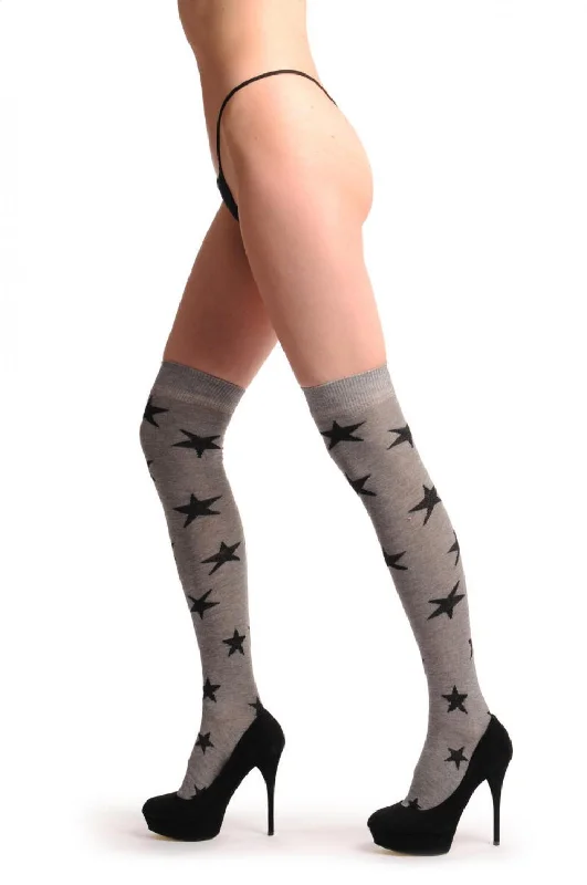 Women's ankle socks with a frilly edgeGrey With Medium Black Starts