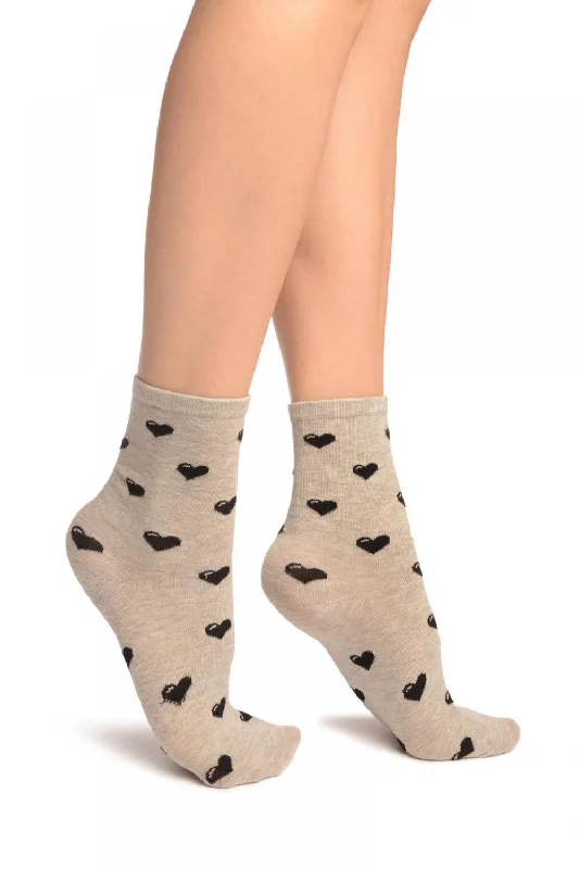 Women's sheer over - the - knee socks for a sexy appealHearts All Over Grey Ankle High Socks Women's sheer over - the - knee socks for a sexy appealHearts All Over Grey Ankle High Socks