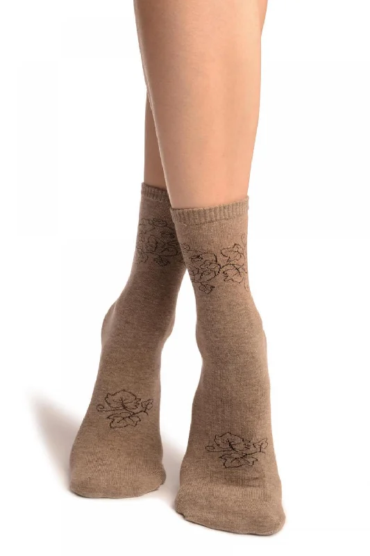 Women's arch - support socks for better comfortHedera Leaves On Dark Grey Ankle High Socks Women's arch - support socks for better comfortHedera Leaves On Dark Grey Ankle High Socks
