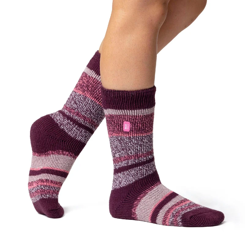 Women's ankle socks with a frilly edgeLadies Original Cosby Twist Stripe Socks - Wine & Pink Women's ankle socks with a frilly edgeLadies Original Cosby Twist Stripe Socks - Wine & Pink