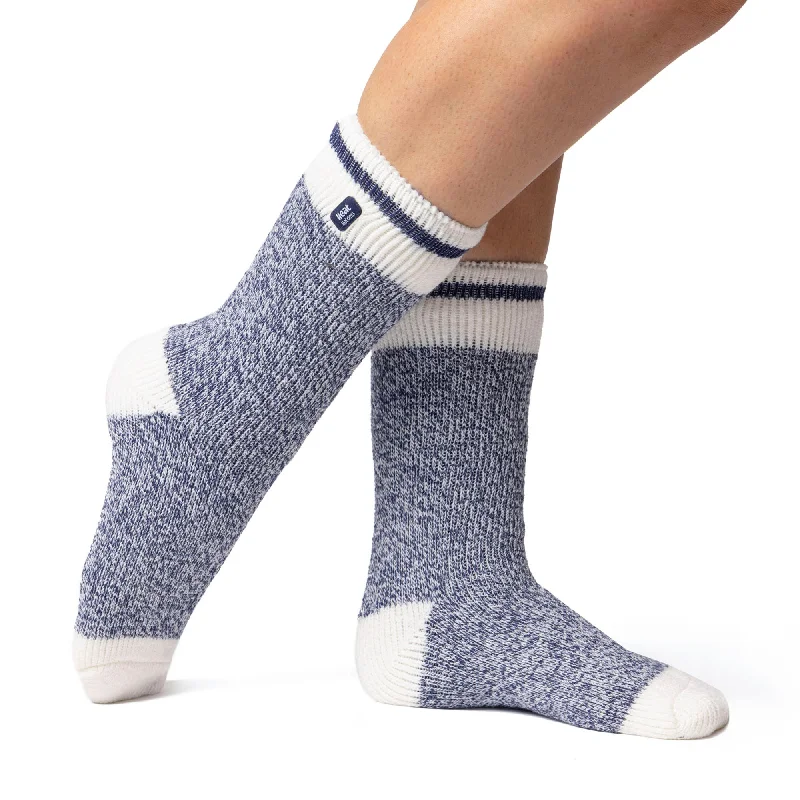 Women's ankle socks with a frilly edgeLadies Original Helvellyn Block Twist Socks - Navy Women's ankle socks with a frilly edgeLadies Original Helvellyn Block Twist Socks - Navy