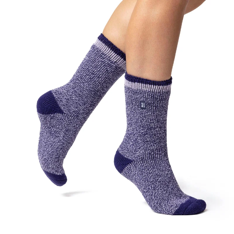 Women's cushioned sole socks for shock absorptionLadies Original Caldbeck Twist Socks - Navy & Wisteria Women's cushioned sole socks for shock absorptionLadies Original Caldbeck Twist Socks - Navy & Wisteria