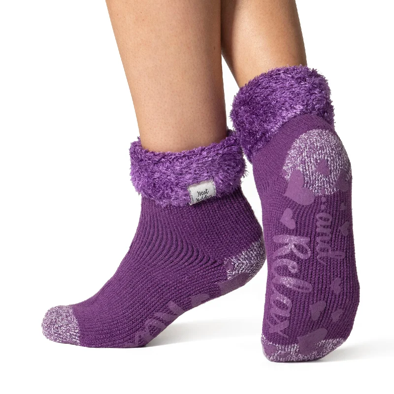 Women's sheer over - the - knee socks for a sexy appealLadies Original Lounge Socks with Turnover Feather Top - Purple Women's sheer over - the - knee socks for a sexy appealLadies Original Lounge Socks with Turnover Feather Top - Purple