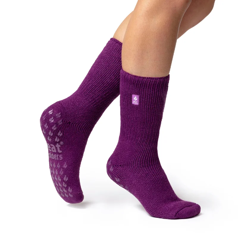Women's no - show socks with a floral motifLadies Original Thermal Slipper Socks - Violet Women's no - show socks with a floral motifLadies Original Thermal Slipper Socks - Violet